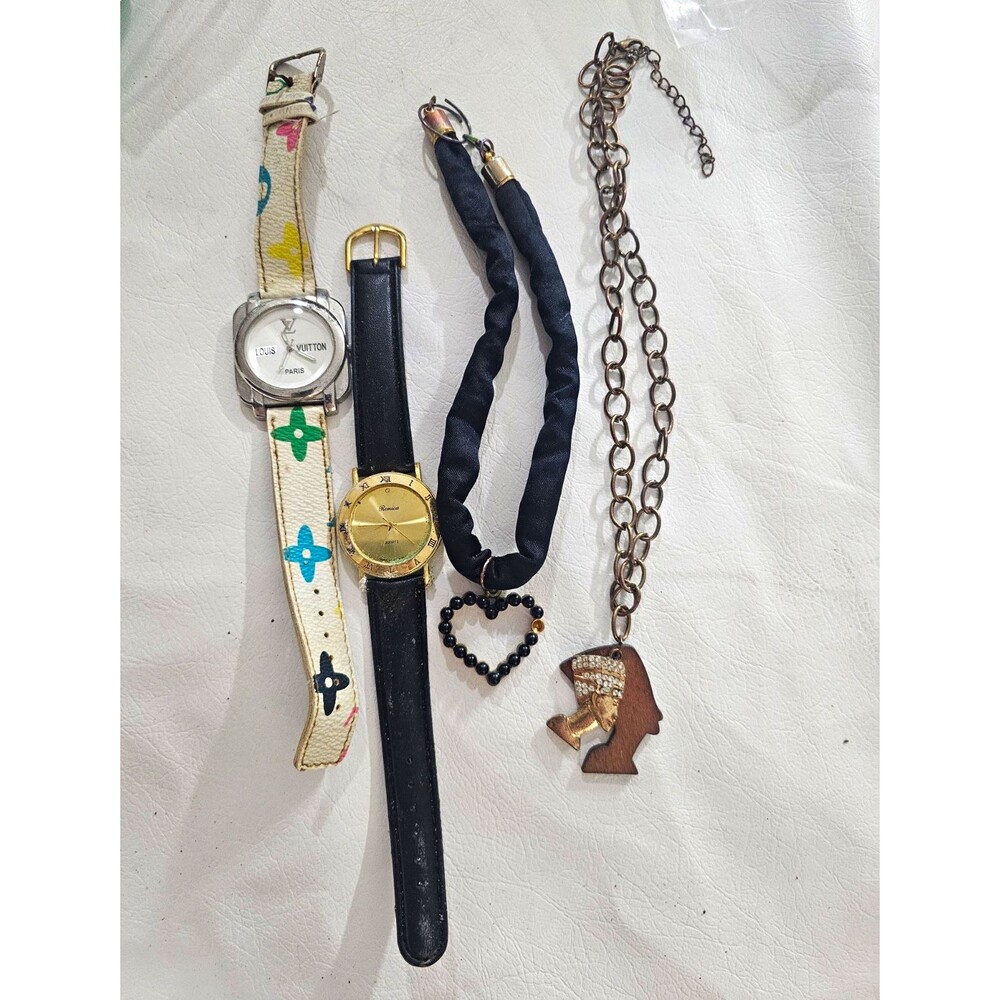 Unbranded Mixed Jewelry + Watch Lot of 4 Untested + Unknown As-Is